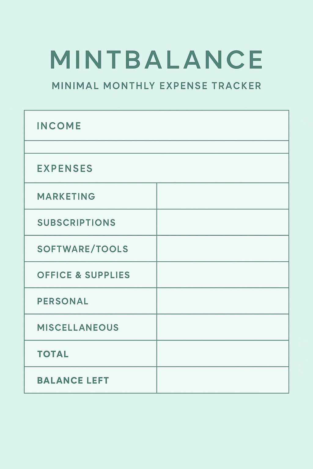 Monthly Expenses Planner