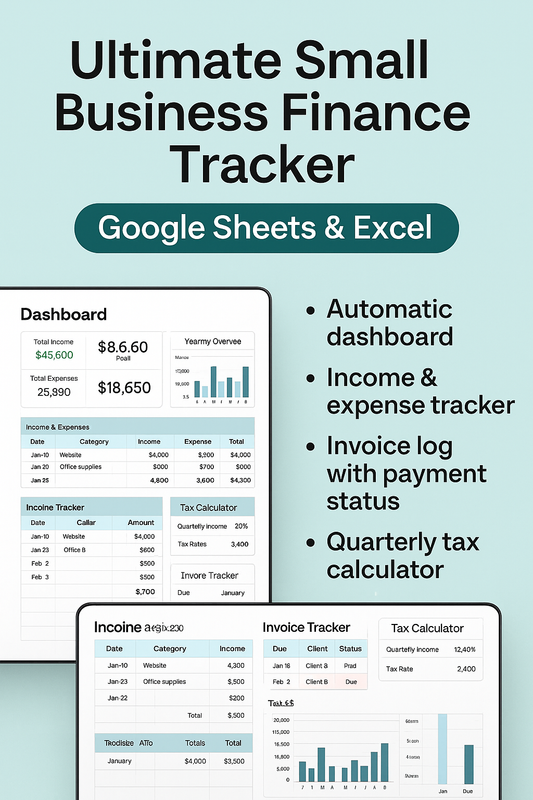 Ultimate Small Business Finance Tracker – Google Sheets & Excel